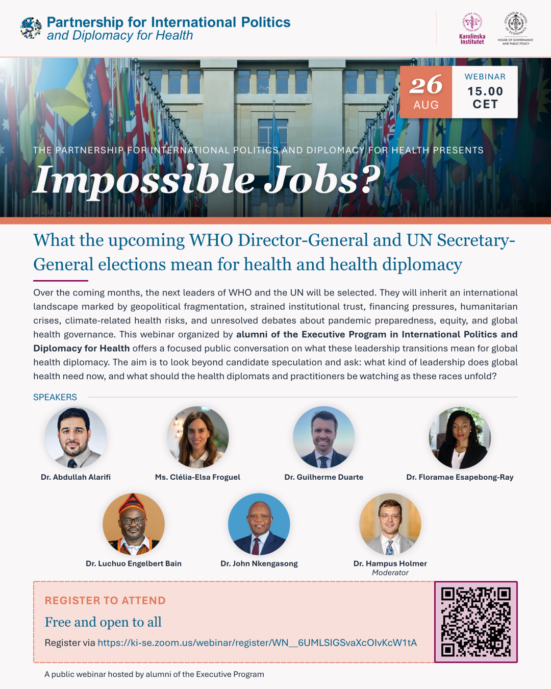 WHO DG Webinar Banner